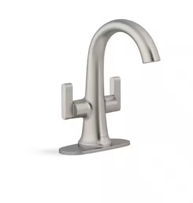 KOHLER Setra Single Hole 2-Handle Monoblock Bathroom Faucet Brushed Nickel