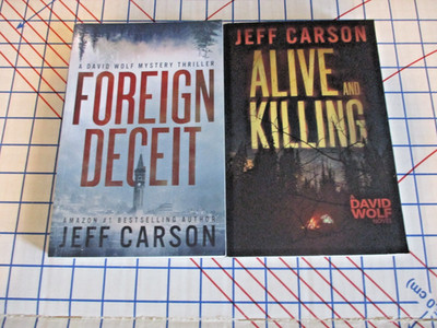 EXC! Lot 2 PB JEFF CARSON/David Wolf Mystery Thrillers FREE Shipping