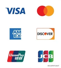 Visa MasterCard AMEX DISCOVER - Credit Card Logo Decal Sticker Display Signage