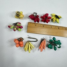Vtg Lot Of 9 Millinery Fruits Berries