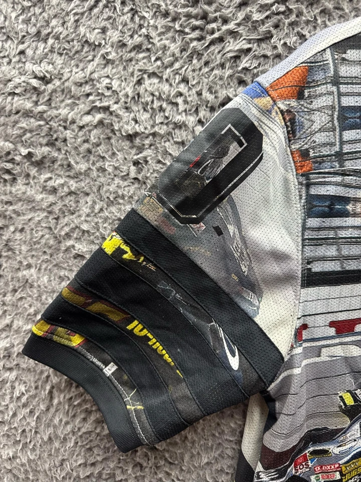 Camiseta de malla de manga corta con estampado integral de 10 Nascar profundo multicolor para hombre talla L Foto 4 de 4