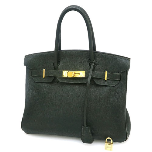Hermès Birkin 30 Olive Green Togo Gold Hardware 2001 Box #SN009
