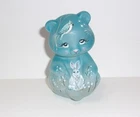 Fenton Glass Crystal Satin Hare Rabbit Blue Bird Bear Figurine #9/37 M Kibbe