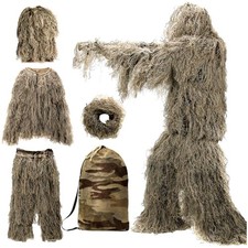 Lightweight 3D Camo Ghillie Suit Kit for Adults/Youth, S-XXL