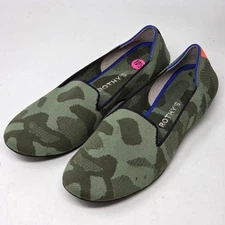 Rothy's Shoes The Loafer Womens Size 10.5 Olive Camouflage Knit Slip On Flats