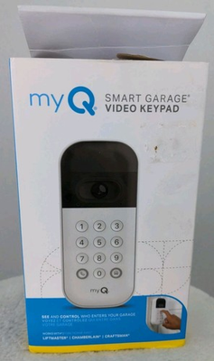 #ad NEW Open Box My Q Smart Garage Video Keypad White $45.00