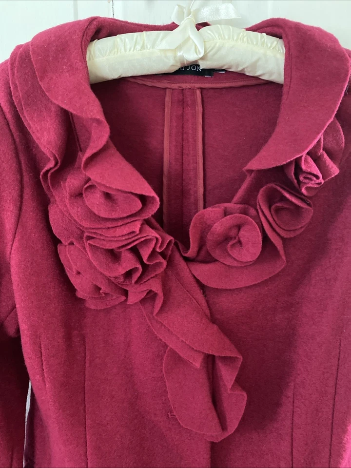 GORGEOUS Teri Jon Ricki Freeman Wool Blend Embellished Jacket Blazer Size 8 - Image 2 of 4