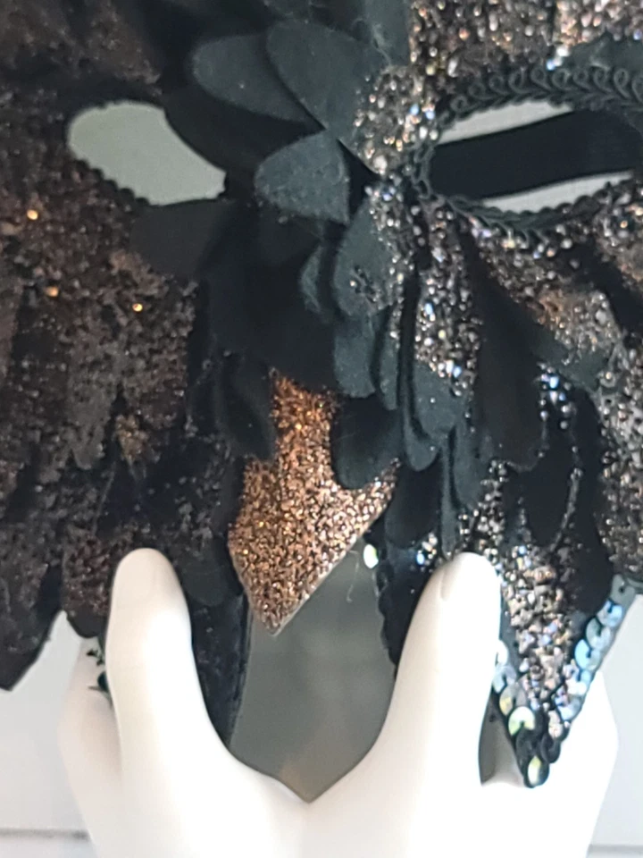 Halloween Bola Secuencia Brillo Ojo Máscara Facial Disfraz Mascarada Fiesta Disfraz Foto 4 de 4