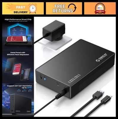 3.5'' External Hard Drive Enclosure SATA III USB 3.1 Type C Tool-Free UASP 20TB B