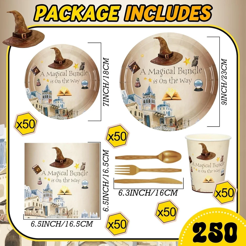 Magical Wizard Party Tableware Set - 350 Pcs - Image 4 of 4
