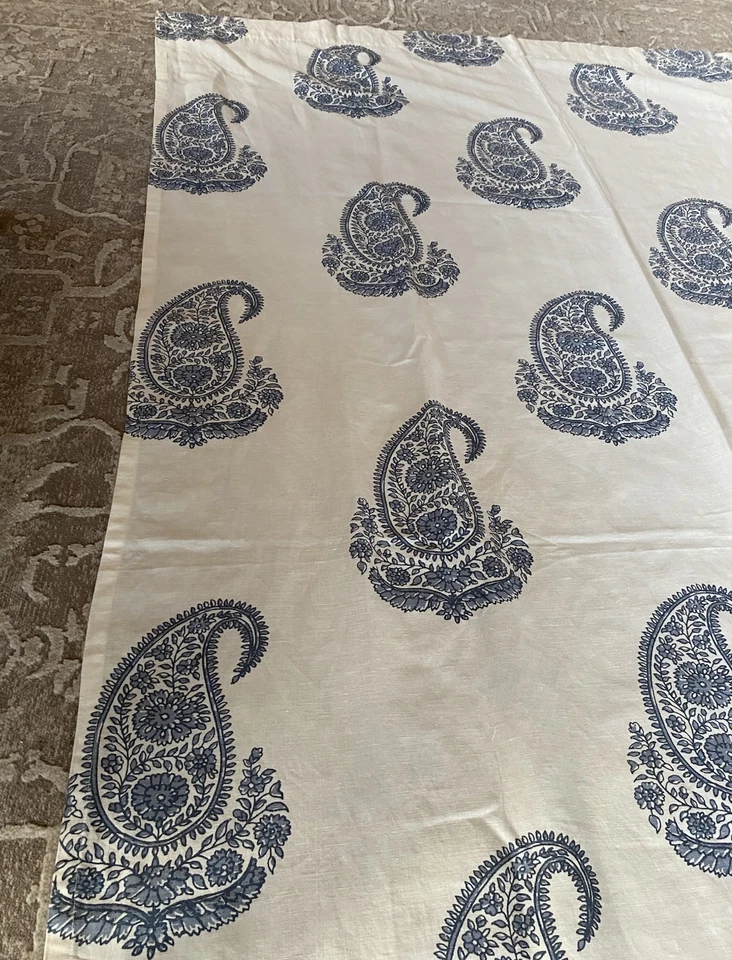 POTTERY BARN Rayna Cortina Azul y Blanco 50x 84 Paisley Cortina Poste Superior Un Panel Foto 4 de 4