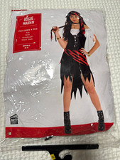 Suit Yourself Pirate Rogue Maiden Costume Set S Black/Red/White Stretch 4pc