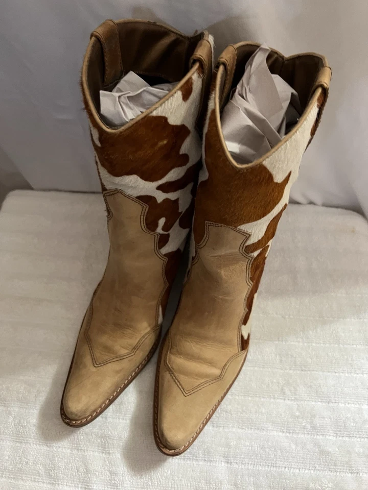 女士靴子 Matisse Tan 牛皮印花 7 1/2 码 — 第 2/4 张图片