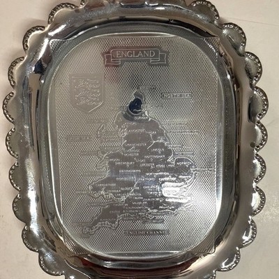 PAIR of - England Map Celtic Quality Plate - Made In England - AshtrayTray/Plate