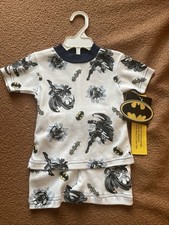 Toddlers Batman Pajamas White/Blk Size 3T NWT