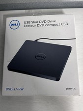 NEW Genuine Dell USB Slim CD DVD /- RW Compact Ext Drive DW316 Black SEALED