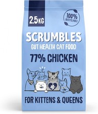Scrumbles Natural Dry Kitten Food 77% Chicken 2.5kg High Protein Probiotics 10.40 per kilo