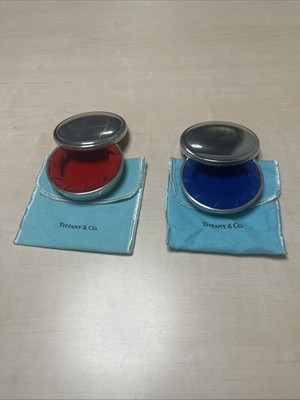 Tiffany & Co Silver  Jewelry box & clothe bag blue and red  without a box