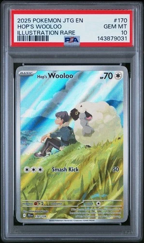 2025 POKEMON JTG EN-JOURNEY TOGETHER ILLUSTRATION RARE #170 HOP'S WOOLOO PSA 10