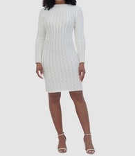 Jessica Howard Women's Ivory Long-Sleeve Sweater Dress Size Large