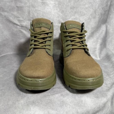 Dr. Martens Bonny II Khaki Green Canvas Utility Boots Mens 8 