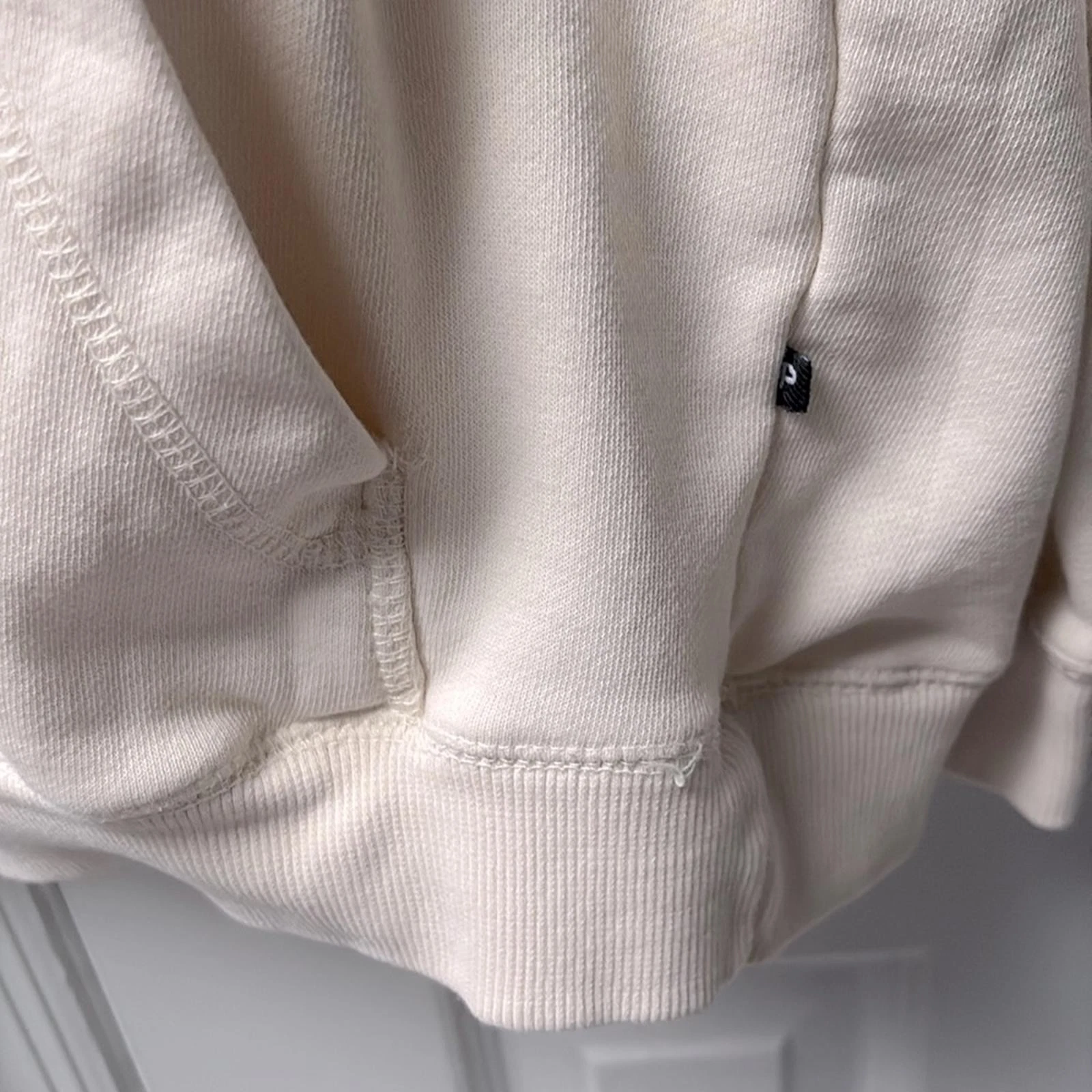 OFF WHITE Pennant Sportswear Rutgers lacrosse panna rosso felpa con cappuccio e loghi donna taglia M!