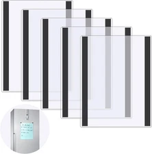 5 Pcs 8.5'' x 11'' Rigid Magnetic Sign Holders - Clear Plastic Document Frames w