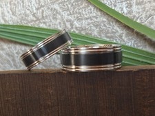 Set of Men's Women's Couples Wedding Bands Rings Black Silver Stainless Steel