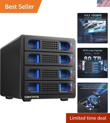 Aluminum 10Gbps Hard Drive Enclosure with Cooling Fan for 2.5 /3.5'' SATA HDD/...