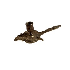 Vintage Antique Heavy Metal Bronze Art Noveau Candle Holder