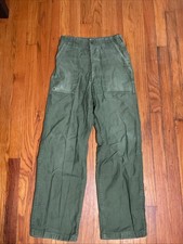 Vintage 1960s US Military OG 107 Cotton Sateen Fatigue Trousers Men  s 26x30 VTG
