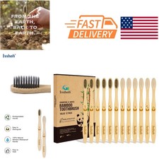 Biodegradable Natural Bamboo Charcoal Toothbrushes Pack of 12 Eco Friendly