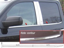 Qaa Fits Chevrolet Silverado 2014-2018 4 Pc Ss Window Sill Trim Set Ws54185