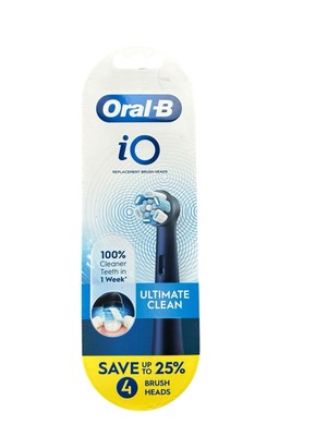 New Oral-B iO Ultimate Clean Replacement Brush Head white 4 Pack NEW