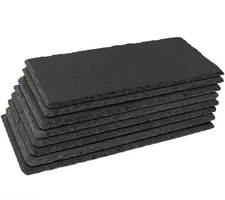 8 Pack 12” x 5.5” Black Natural Slate Edge Cheese Charcuterie Board Stone Plate