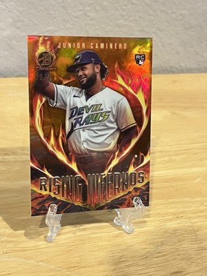 2024 Bowman Chrome Junior Caminero Rookie Rising Infernos Orange /25