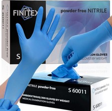 Blue Disposable Nitrile Exam Gloves - 200 PCS/BOX 3.5mil Rubber Powder-Free