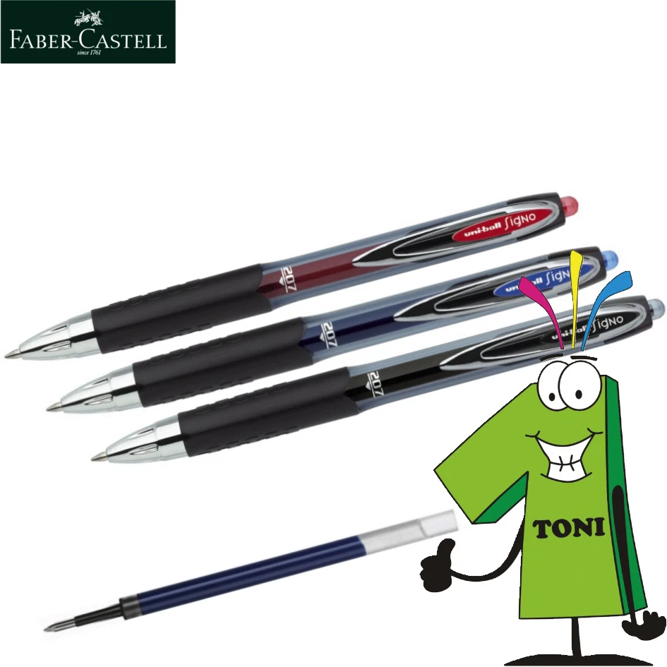 Uni Ball Signo UMN-207 Faber Castell Gelschreiber rot blau schwarz einzeln, 12er