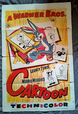 Warner Brothers Cartoon Stock movie poster BUGS BUNNY Daffy Duck TWEETY Porky 52