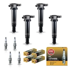 4X Ignition Coil & 4X NGK Platinum Spark Plug for 06-11 Hyundai Accent l4 1.6L