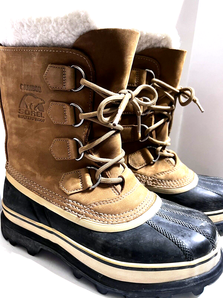 Sorel Caribou suede and rubber snow boots Size 7 SOREL CARIBOU™ Faux Shearling-Trimmed Nubuck and Rubber Snow  main image 3