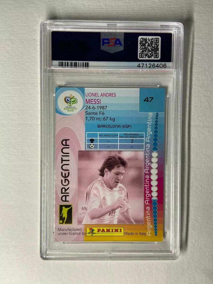 2006 Panini Soccer World Cup #47 Lionel Messi Rookie Germany PSA 8 GOAT 🐐 📈