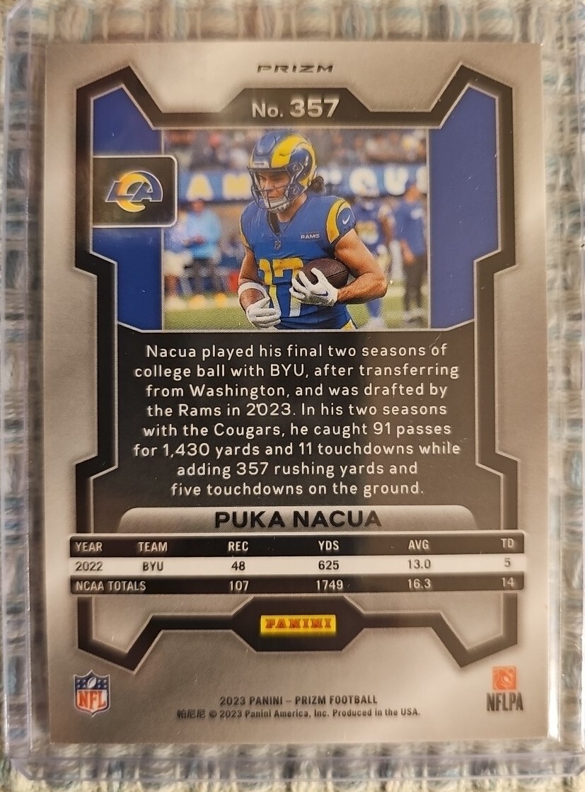 2023 PANINI PRIZM PUKA NACUA RED WHITE BLUE PRIZM ROOKIE CARD RC