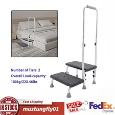 2-Step Heavy Duty Footstool with Handle for Seniors - Freestanding Design