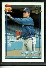 DUANE WARD 1991 Topps Baseball DESERT SHIELD GOLD FOIL STAMP #181 BLUE JAYS