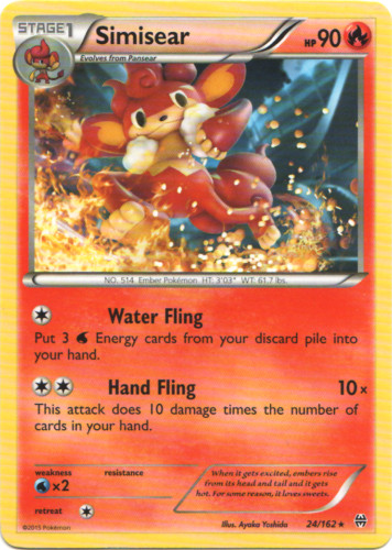 Simisear 24/162 Breakthrough Rare Near Mint NM Pokemon DNA GAMES