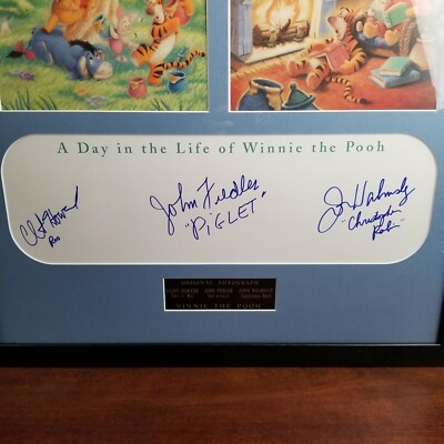 SIGNED/Autographed Disney Parks Winnie the Pooh Framed Art Artwork