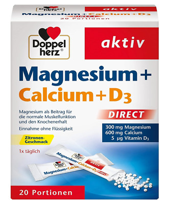  Doppelherz Magnesium + Calcium + D3 Muskel Knochen direct Pellets 20 Portionen 