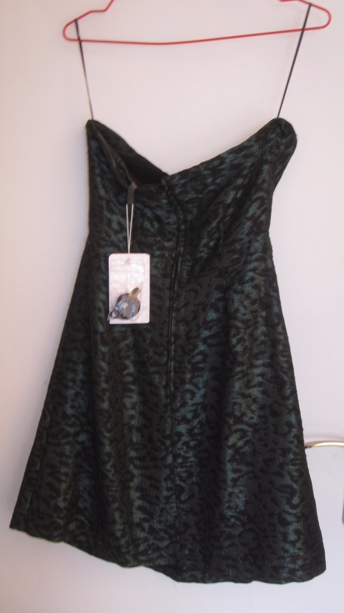 Robe Bustier NAF NAF Noir Et Vert - Taille 38, Neuve Avec étiquettes, Bretelles Optionnelles