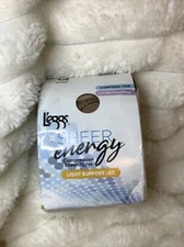 1 Leggs Sheer Energy Control Top Q Nude 97758 Light Support Leg Cellulite Queen